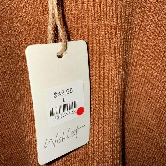 Wishlist Ribbed Knit Sweetheart Neckline- Rust Orange Large NWT #720 - Picture 3 of 6